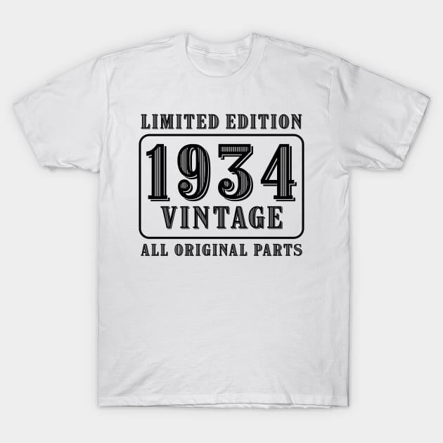 All original parts vintage 1934 limited edition birthday T-Shirt by colorsplash